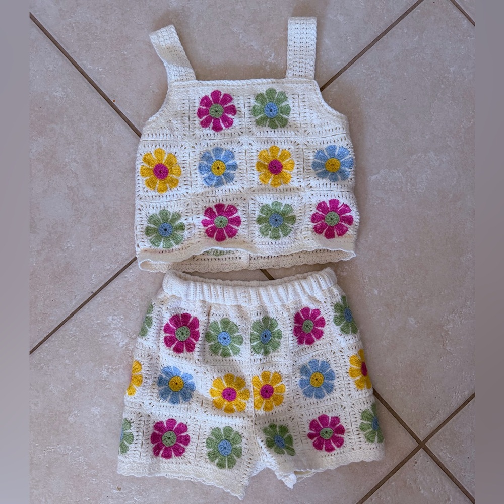 Haute Hippie Crochet Floral Kids Top